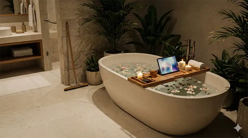 予防で実現したリラックスできる浴室