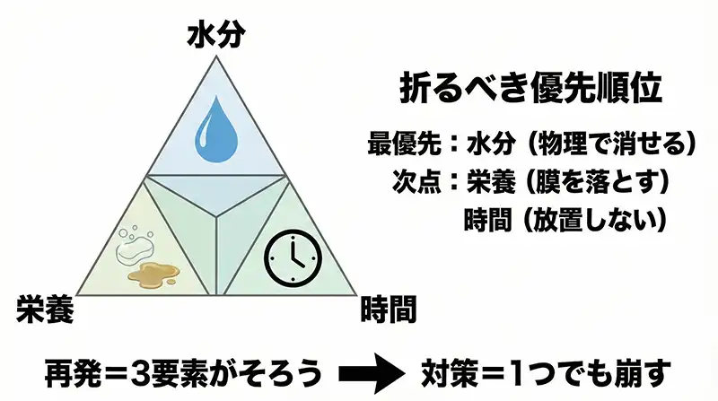 黒カビ増殖3要素_水分栄養時間