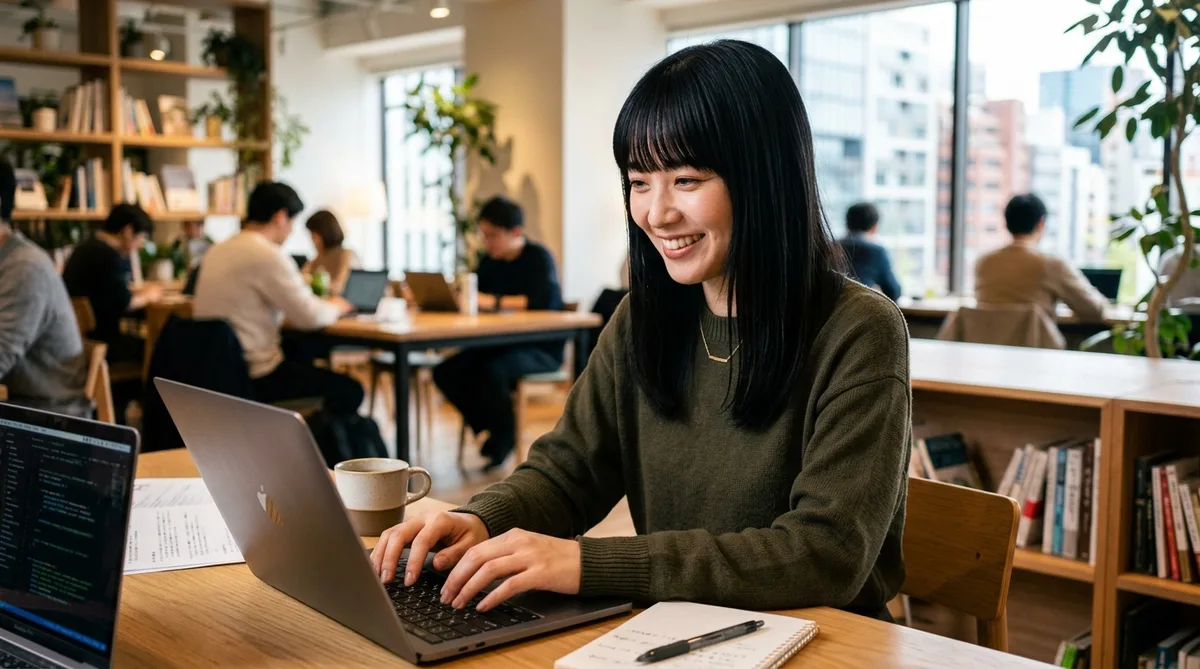 最新XLOOKUP関数を使いこなす自信に満ちた女性