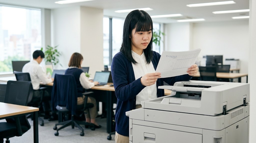 印刷プレビューとPDF出力を見比べて原因を切り分ける様子